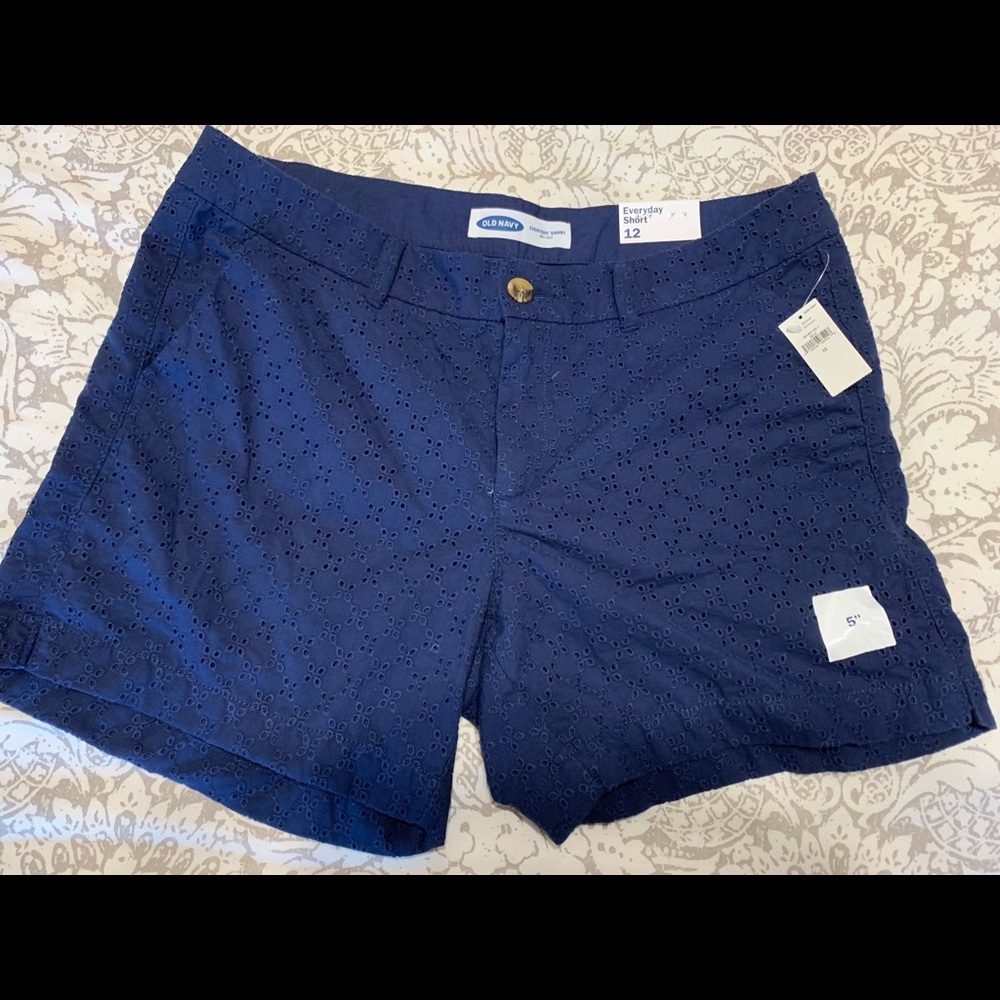 Navy eyelet Oldnavy 5” inseam shirts